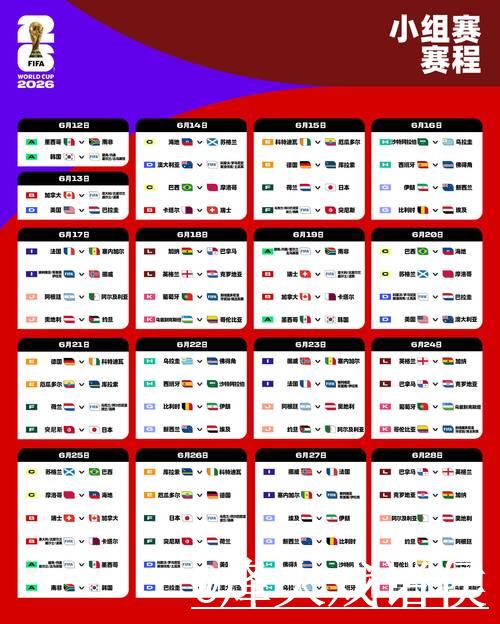 2026年世界杯赛程及具体比赛时间安排详解